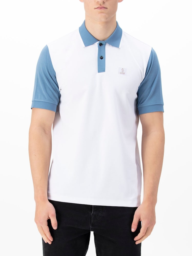 Luke 1977 Saddleworth White Denim Polo Shirt - Image 1 of 6