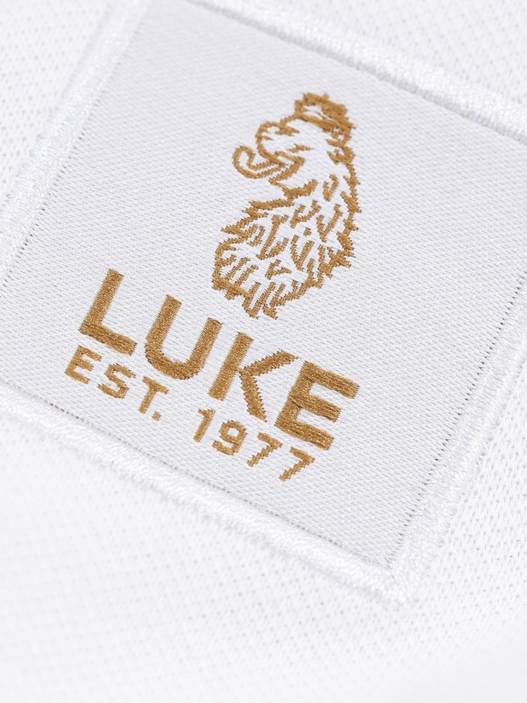 Luke 1977 Saddleworth White Denim Polo Shirt - Image 6 of 6