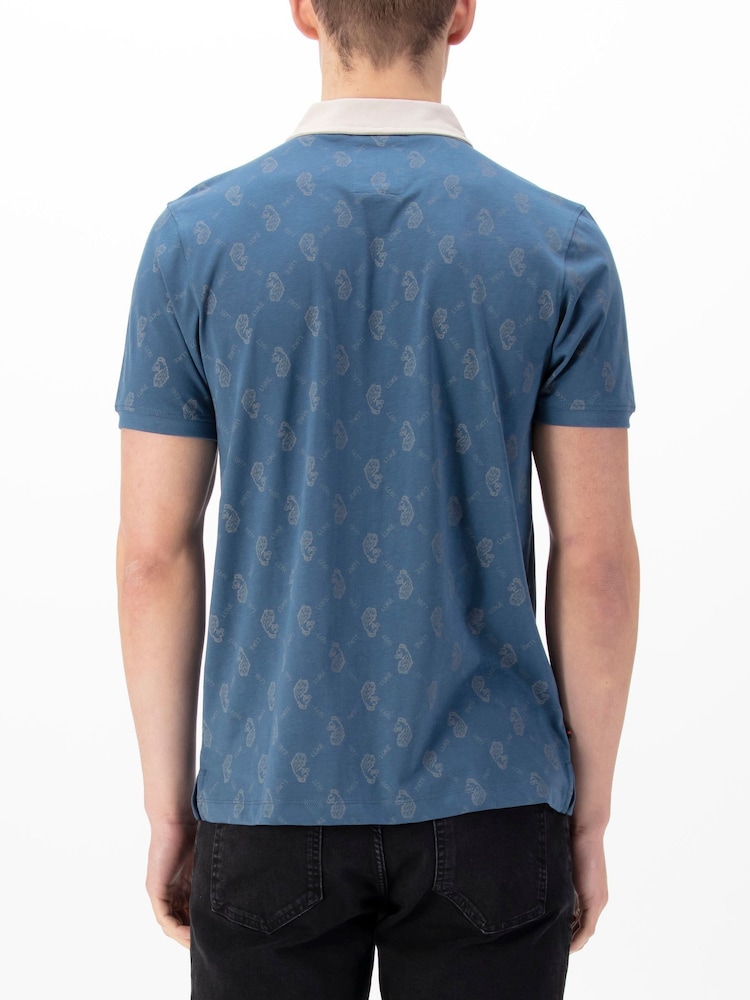 Luke 1977 Henderson Denim Blue 100% Cotton Polo Shirt - Image 2 of 5