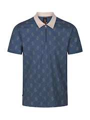 Luke 1977 Henderson Denim Blue 100% Cotton Polo Shirt - Image 4 of 5