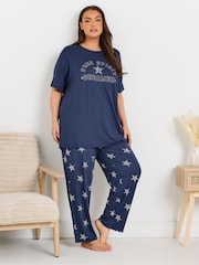 Yours Curve Free Spirit Dreamer Wide Leg Pyjamas Set - صورة 1 من 5