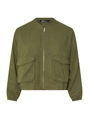Yours Curve Green Bomber Jacket - Image 5 of 5