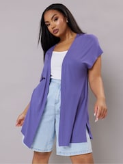Morado - Yours Curve Grown On Sleeve Cover-Up - Imagen 1 de 5