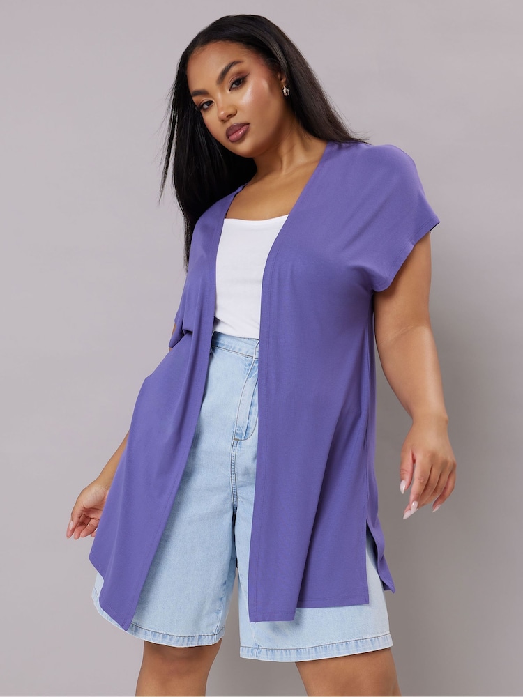 Morado - Yours Curve Grown On Sleeve Cover-Up - Imagen 1 de 5