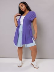 Morado - Yours Curve Grown On Sleeve Cover-Up - Imagen 2 de 5