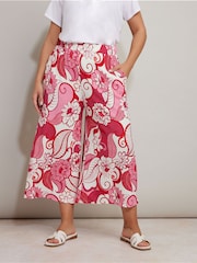 Yours Curve Pink Jersey Midaxi Culottes - Image 1 of 5