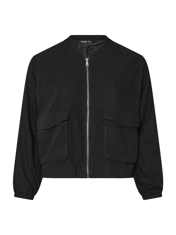Yours Curve Black Bomber Jacket - Image 5 of 5