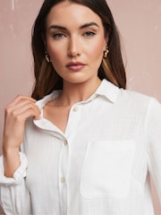 Long Tall Sally White Long Sleeve Containing Shirt - Image 4 of 5