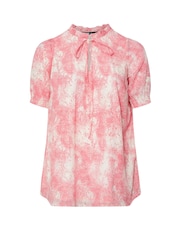 Yours Curve Light Pink Frill Neck Lined Blouse - Image 5 of 5