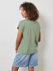 M&Co Green Grown On Sleeve Button Shirt - Image 3 of 5