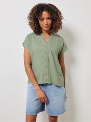 M&Co Green Grown On Sleeve Button Shirt - Image 4 of 5