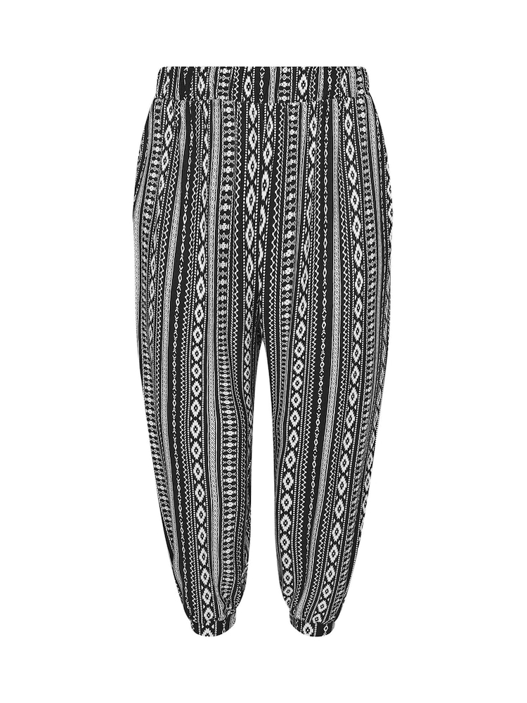 Yours Curve Black Jersey Crop Harem Trousers - Image 5 of 5