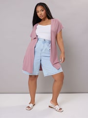 Rosa - Yours Curve Grown On Sleeve Cover-Up - Imagen 2 de 5