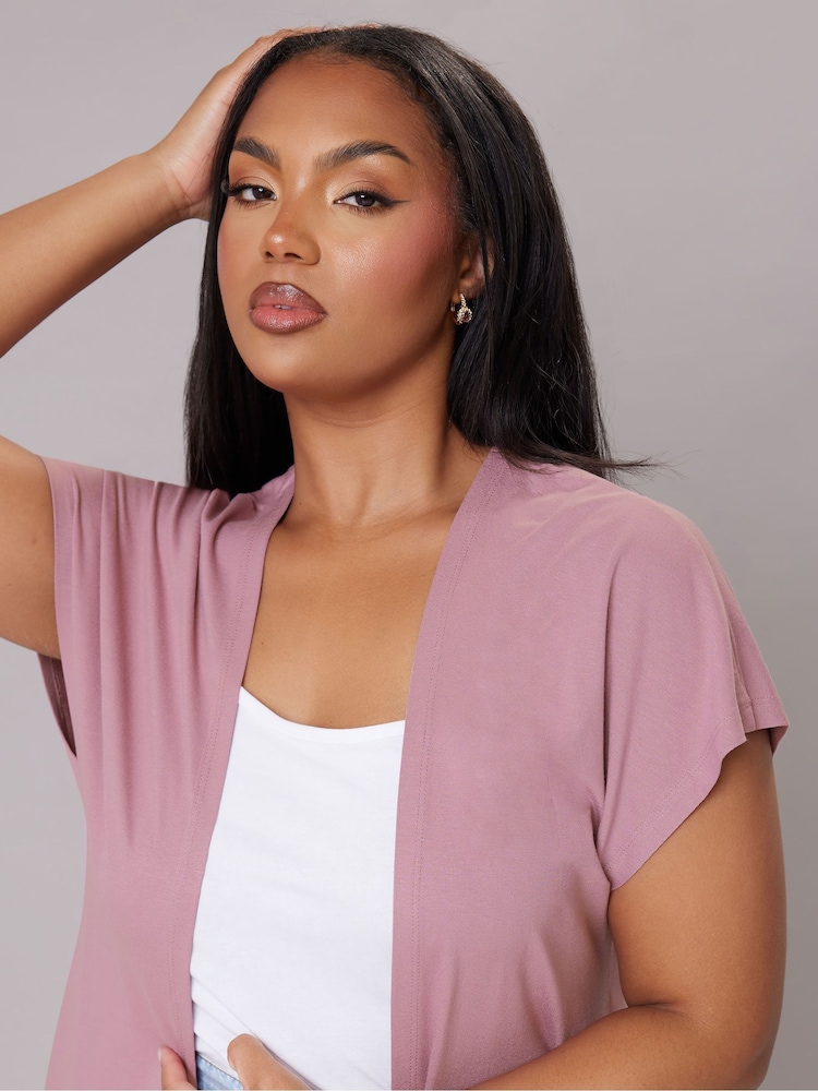 Yours Curve Pink Grown On Sleeve Cover-Up - Image 4 of 5