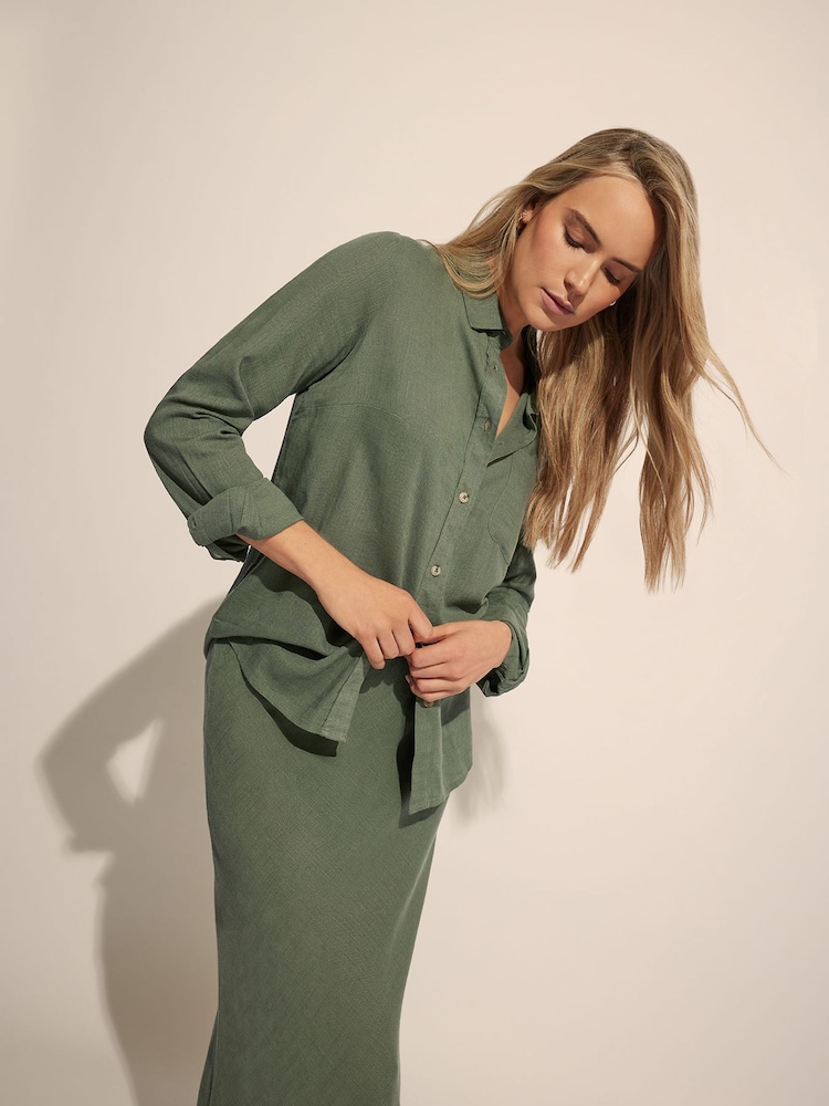 Long Tall Sally Green Long Sleeve Containing Shirt - Image 7 of 8