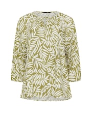 M&Co Green Long Sleeve Tie Neck Top - Image 5 of 5