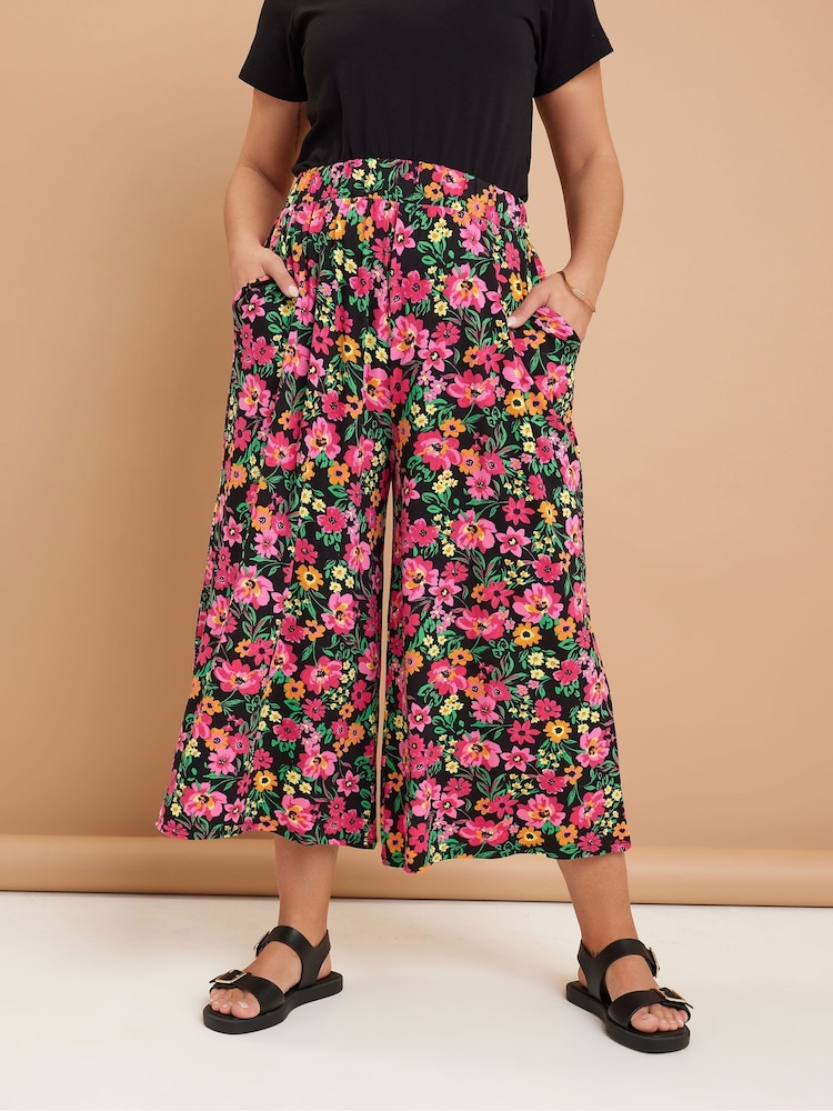 Yours Curve Multi Jersey Midaxi Culottes - Image 1 of 5