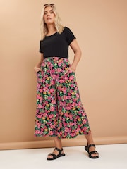 Yours Curve Multi Jersey Midaxi Culottes - Image 2 of 5