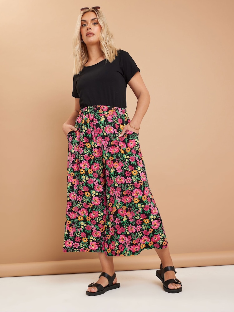 Yours Curve Multi Jersey Midaxi Culottes - Image 2 of 5