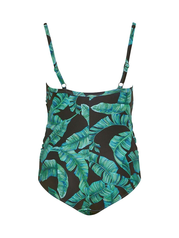 Yours Curve Green Maternity Twist Front Swimsuit - Image 2 of 2