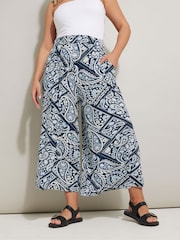 Yours Curve Light Blue Jersey Midaxi Culottes - Image 2 of 5