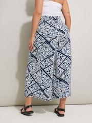 Yours Curve Light Blue Jersey Midaxi Culottes - Image 3 of 5