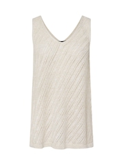 Yours Curve Natural Metallic Pointelle Vest - Image 5 of 5