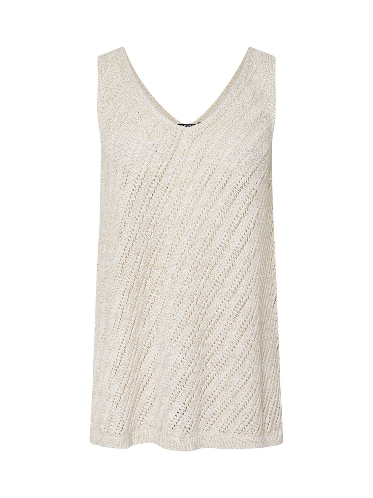 Yours Curve Natural Metallic Pointelle Vest - Image 5 of 5