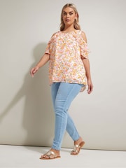 Rosa - Yours Curve Lined Frill Blouse - Imagen 2 de 5