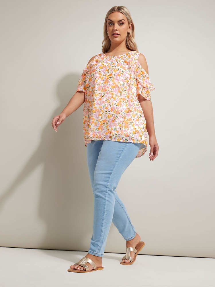 Rosa - Yours Curve Lined Frill Blouse - Imagen 2 de 5