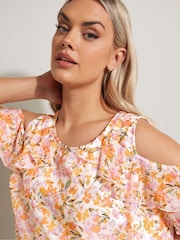 Rosa - Yours Curve Lined Frill Blouse - Imagen 4 de 5
