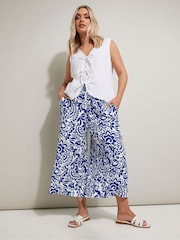 Yours Curve Blue Jersey Midaxi Culottes - Image 2 of 5
