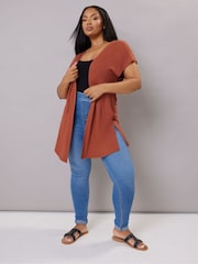 Marrón - Yours Curve Grown On Sleeve Cover-Up - Imagen 2 de 5