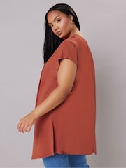 Marrón - Yours Curve Grown On Sleeve Cover-Up - Imagen 3 de 5