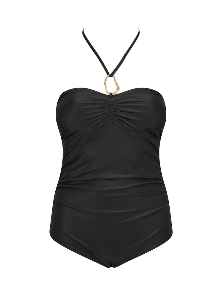 Yours Curve Maternity Buckle Halterneck Swimsuit - Image 1 of 2