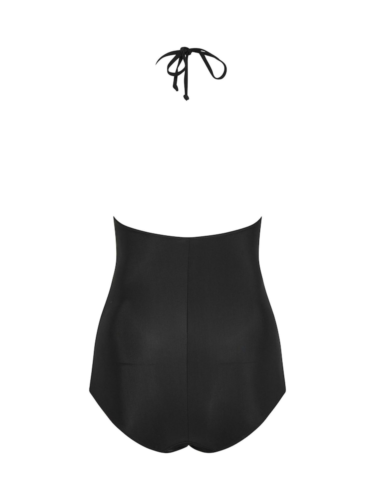 Yours Curve Maternity Buckle Halterneck Swimsuit - Image 2 of 2