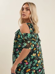 Negro - Yours Curve Lined Frill Blouse - Imagen 3 de 5