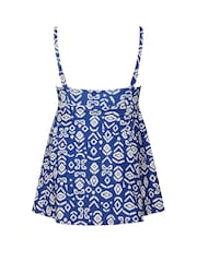 Yours Curve Blue Ikat Knot Front Swimdress - Image 7 of 7