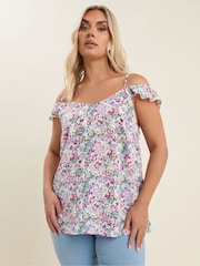 Rosa - Yours Curve Frill T-Shirt - Imagen 3 de 5
