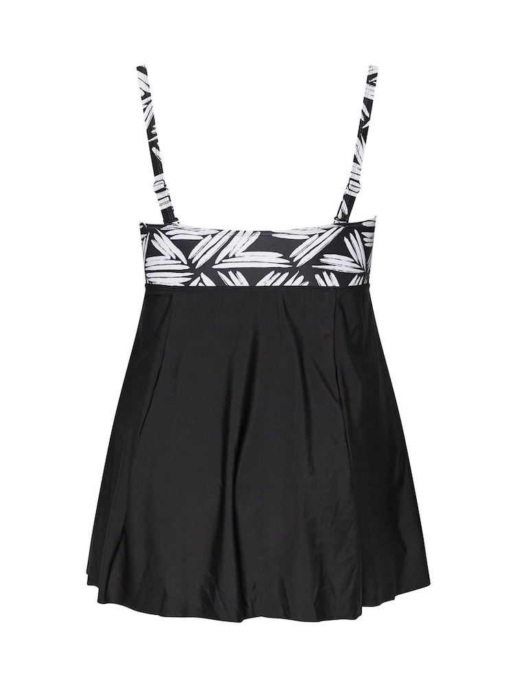 Yours Curve Black Knot Front Bandeau Swim Dress - Image 7 of 7