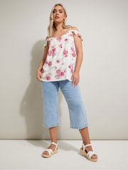 White - Yours Curve Frill T-Shirt - Image 3 of 5