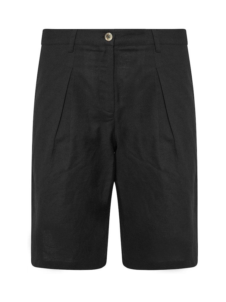 PixieGirl Petite Black Knee Shorts Contains Linen - Image 6 of 6