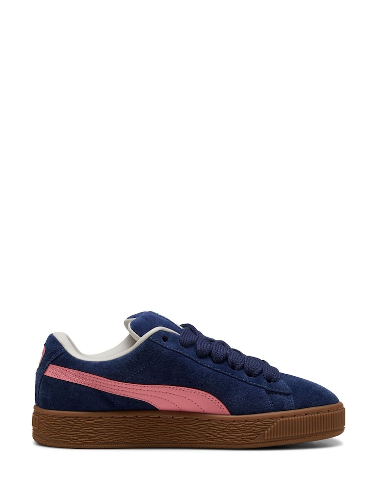 Puma Navy/Pink Womens Suede XL Trainers - Image 1 of 8