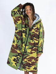 dryrobe Green/Grey Advance Adult Long Sleeve Changing Robe - Image 5 of 10