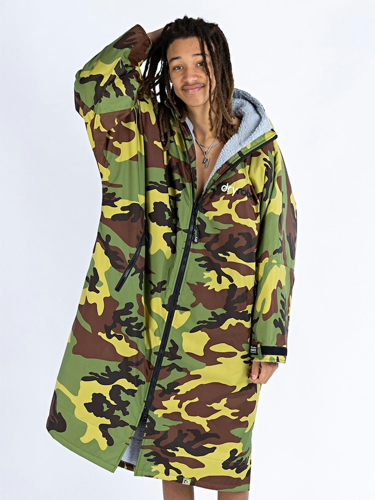 dryrobe Green/Grey Advance Adult Long Sleeve Changing Robe - Image 5 of 10