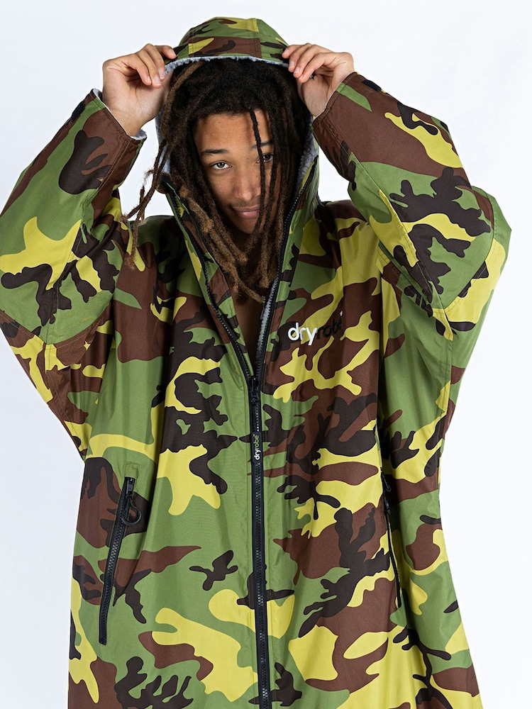 dryrobe Green/Grey Advance Adult Long Sleeve Changing Robe - Image 6 of 10