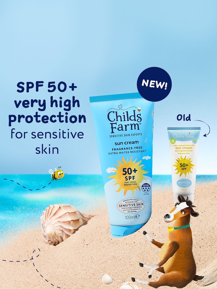 Childs Farm SPF50+ Sun Cream Fragrance Free 100ml - Image 2 of 4