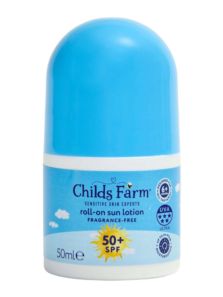 Childs Farm SPF50+ Roll On Sun Cream Fragrance Free 50ml - Image 1 of 4