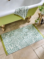 William Morris At Home Sage Michaelmas Bath Mat - Image 1 of 3
