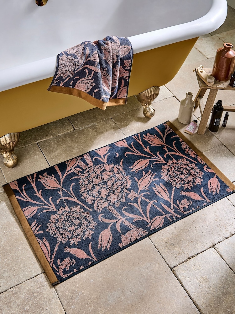 William Morris At Home Copper Wild Tulip Bath Mat - Image 1 of 3